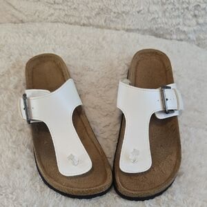 White Buckle Sandals